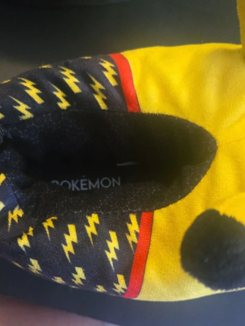 Pokemon Pikachu Plush Slippers - Yellow with Red Cheeks